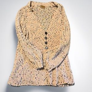 Chunky knit pink confetti sweater. Like new